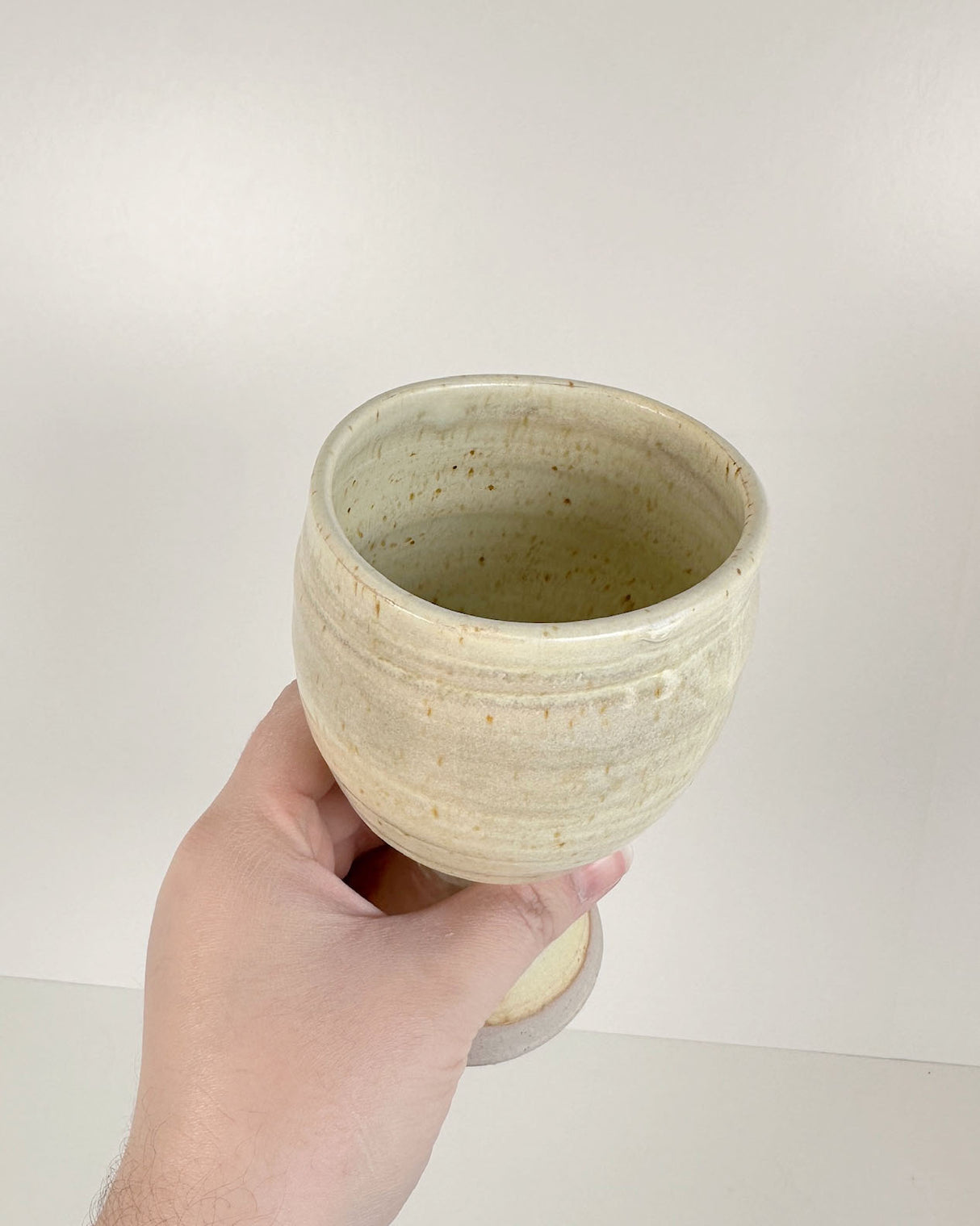 Yellow-Cream Stoneware Goblet | Lowell Baker