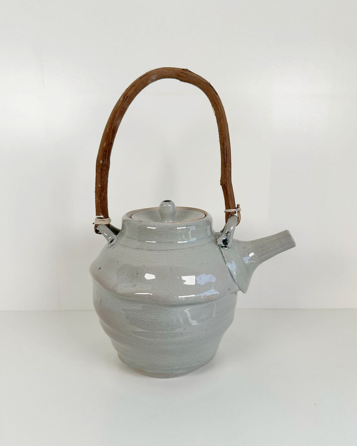 Pale Blue Gray Stoneware Teapot | Lowell Baker