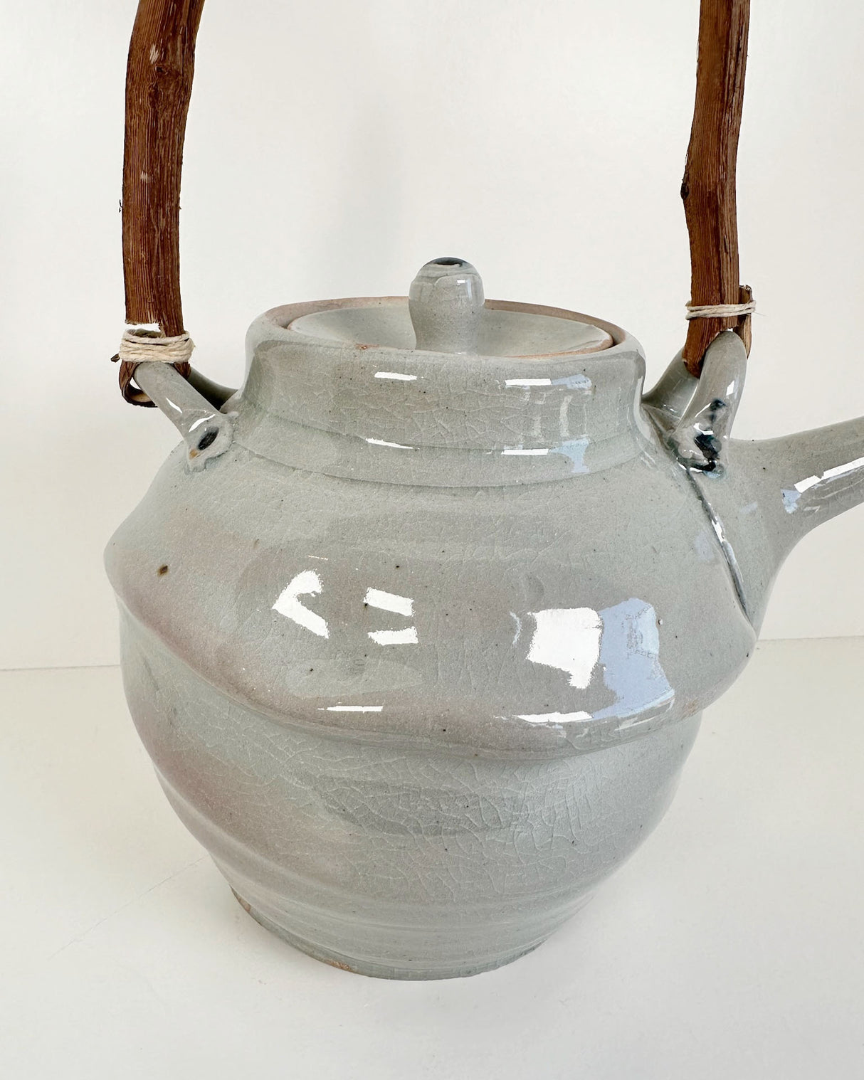 Pale Blue Gray Stoneware Teapot | Lowell Baker