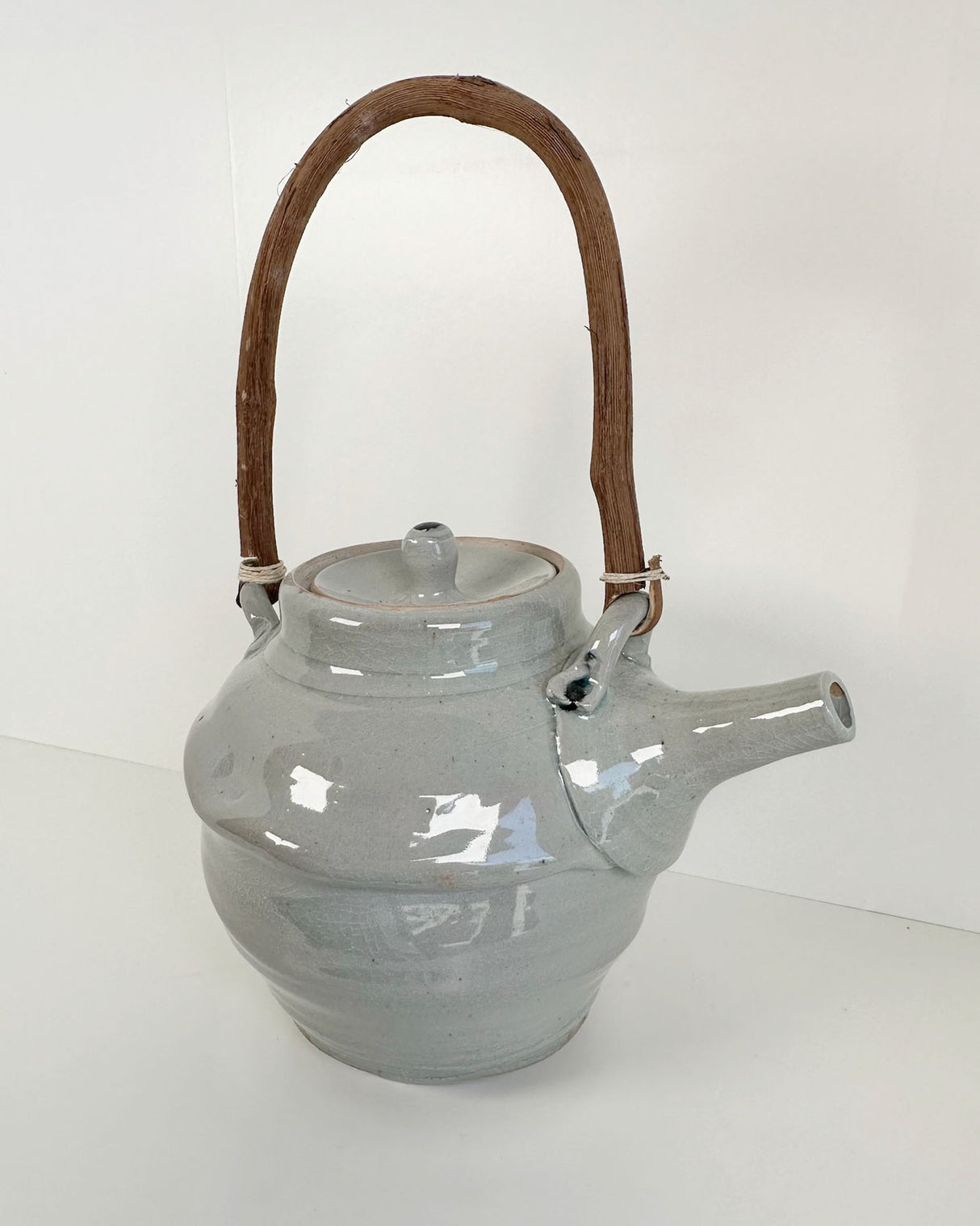 Pale Blue Gray Stoneware Teapot | Lowell Baker