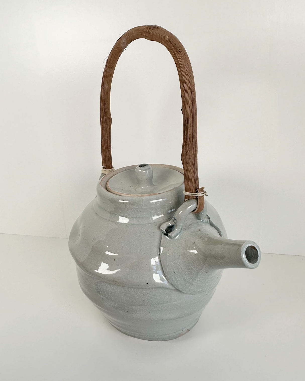 Pale Blue Gray Stoneware Teapot | Lowell Baker