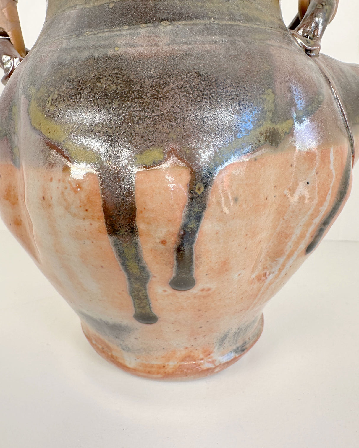 Pale Orange and Deep Iron Brown Stoneware Teapot | Lowell Baker