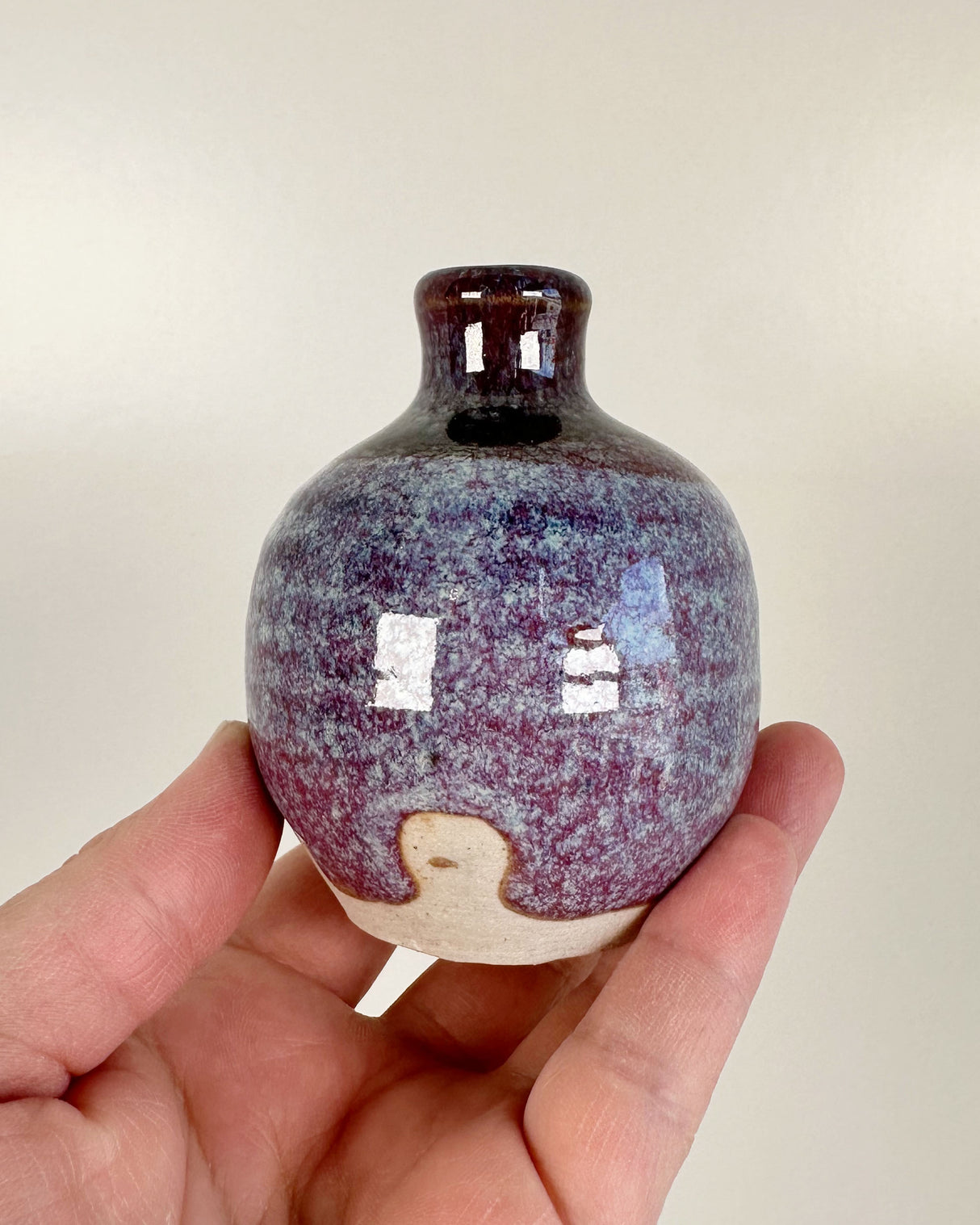 Purple and Blue Stoneware Bud Vase | Lowell Baker