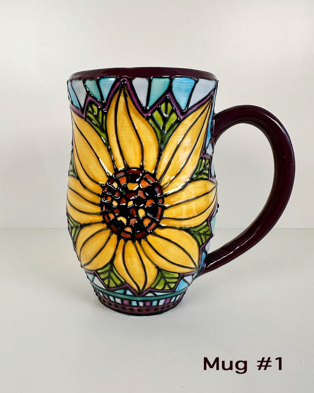 Stained Glass Style Sunflower Mugs- Multiple Options Availble | Once & Future Things