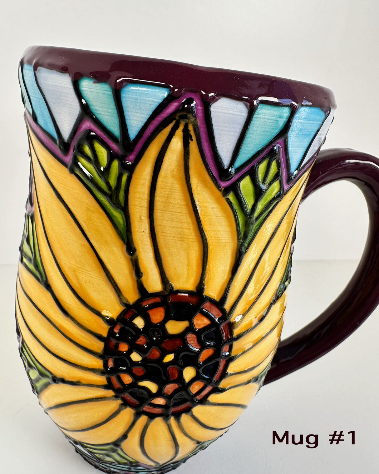Stained Glass Style Sunflower Mugs- Multiple Options Availble | Once & Future Things