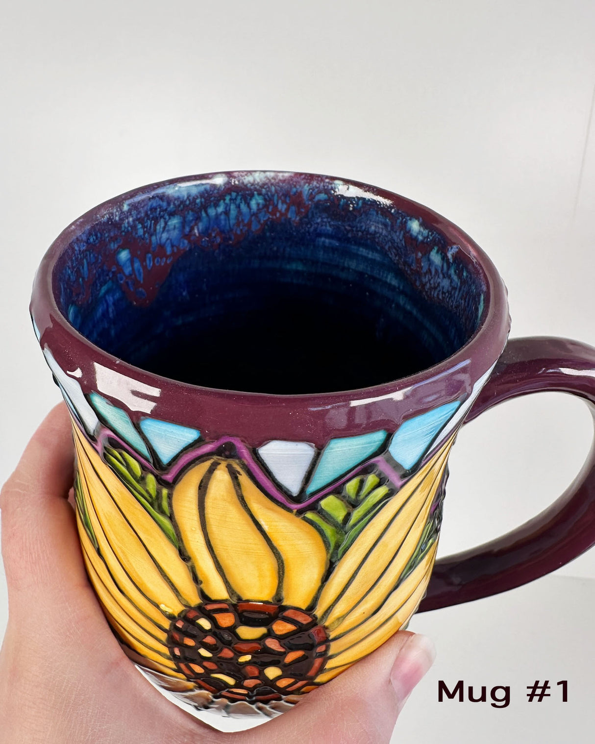 Stained Glass Style Sunflower Mugs- Multiple Options Availble | Once & Future Things