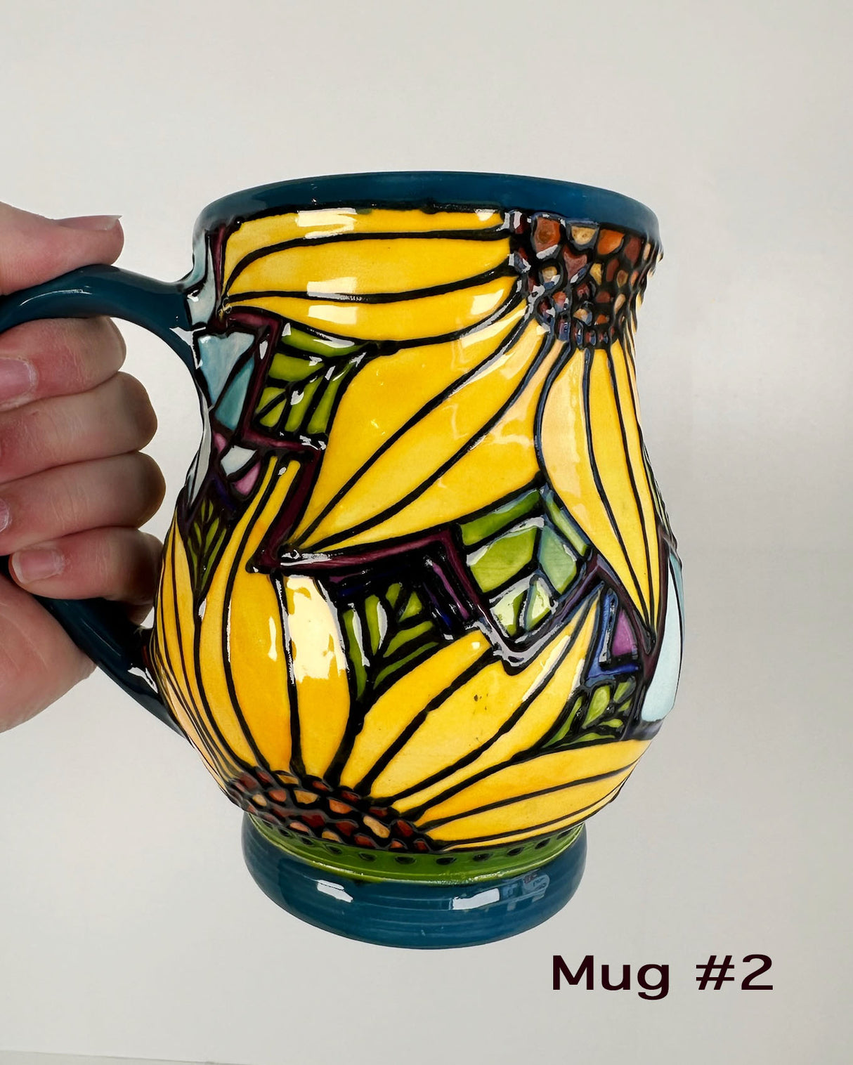 Stained Glass Style Sunflower Mugs- Multiple Options Availble | Once & Future Things