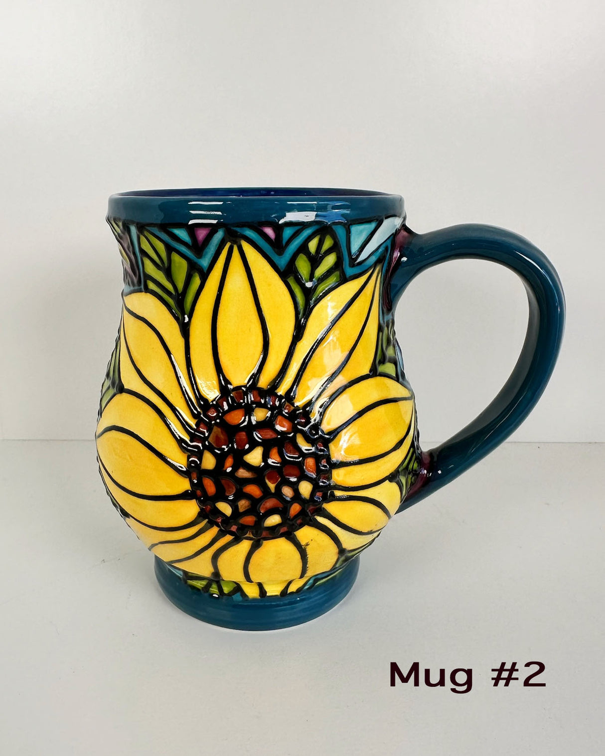 Stained Glass Style Sunflower Mugs- Multiple Options Availble | Once & Future Things