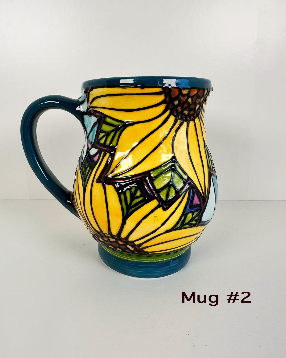 Stained Glass Style Sunflower Mugs- Multiple Options Availble | Once & Future Things