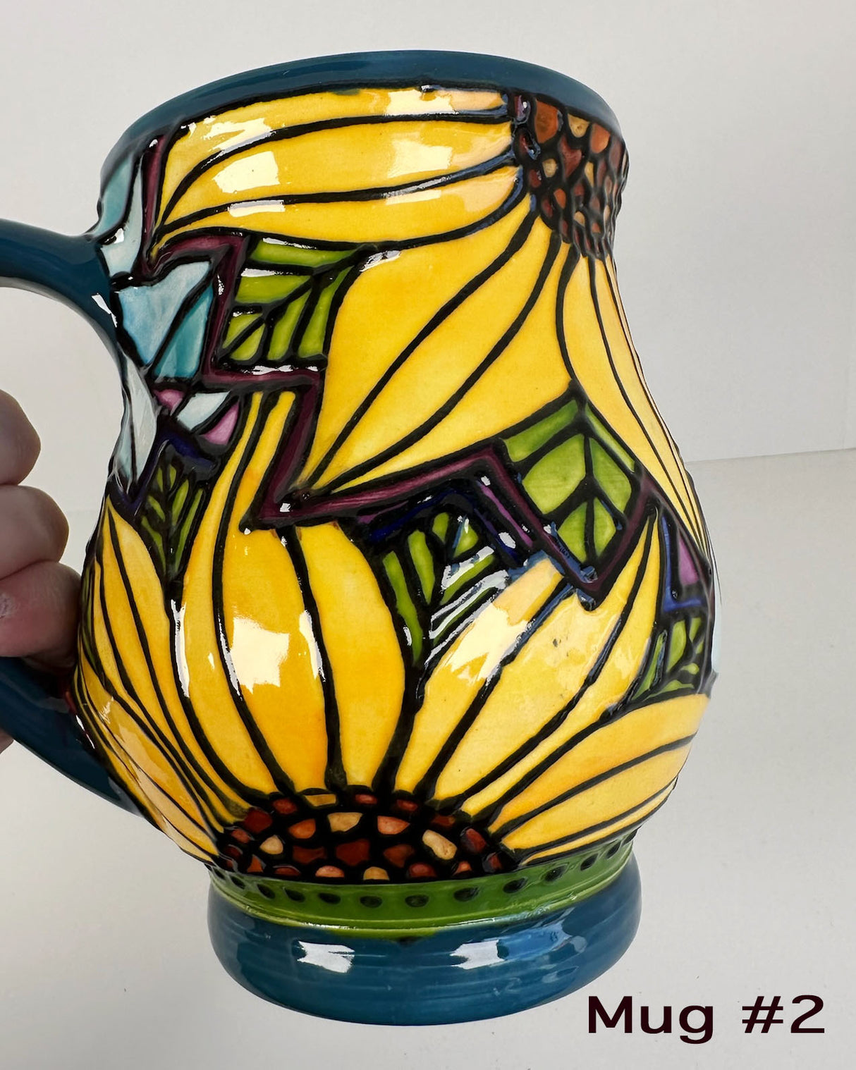 Stained Glass Style Sunflower Mugs- Multiple Options Availble | Once & Future Things