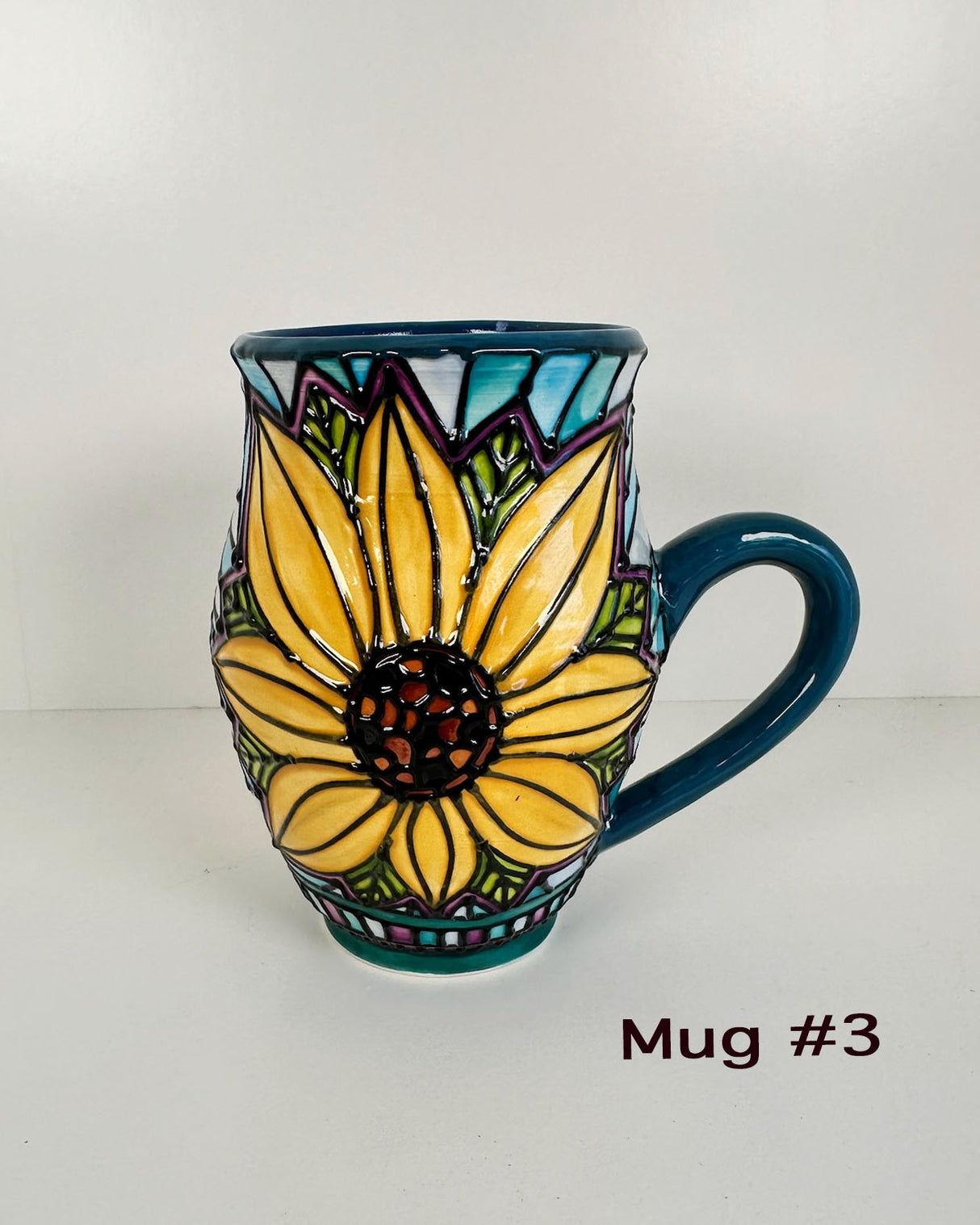 Stained Glass Style Sunflower Mugs- Multiple Options Availble | Once & Future Things