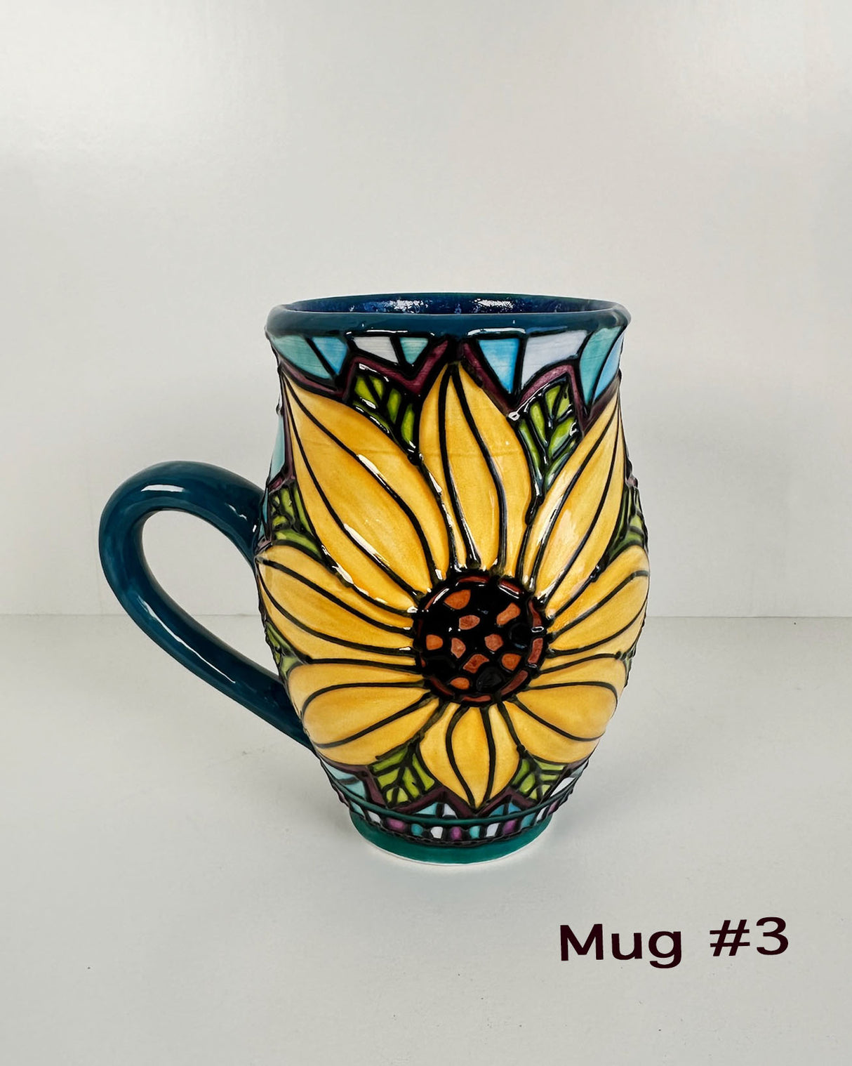 Stained Glass Style Sunflower Mugs- Multiple Options Availble | Once & Future Things