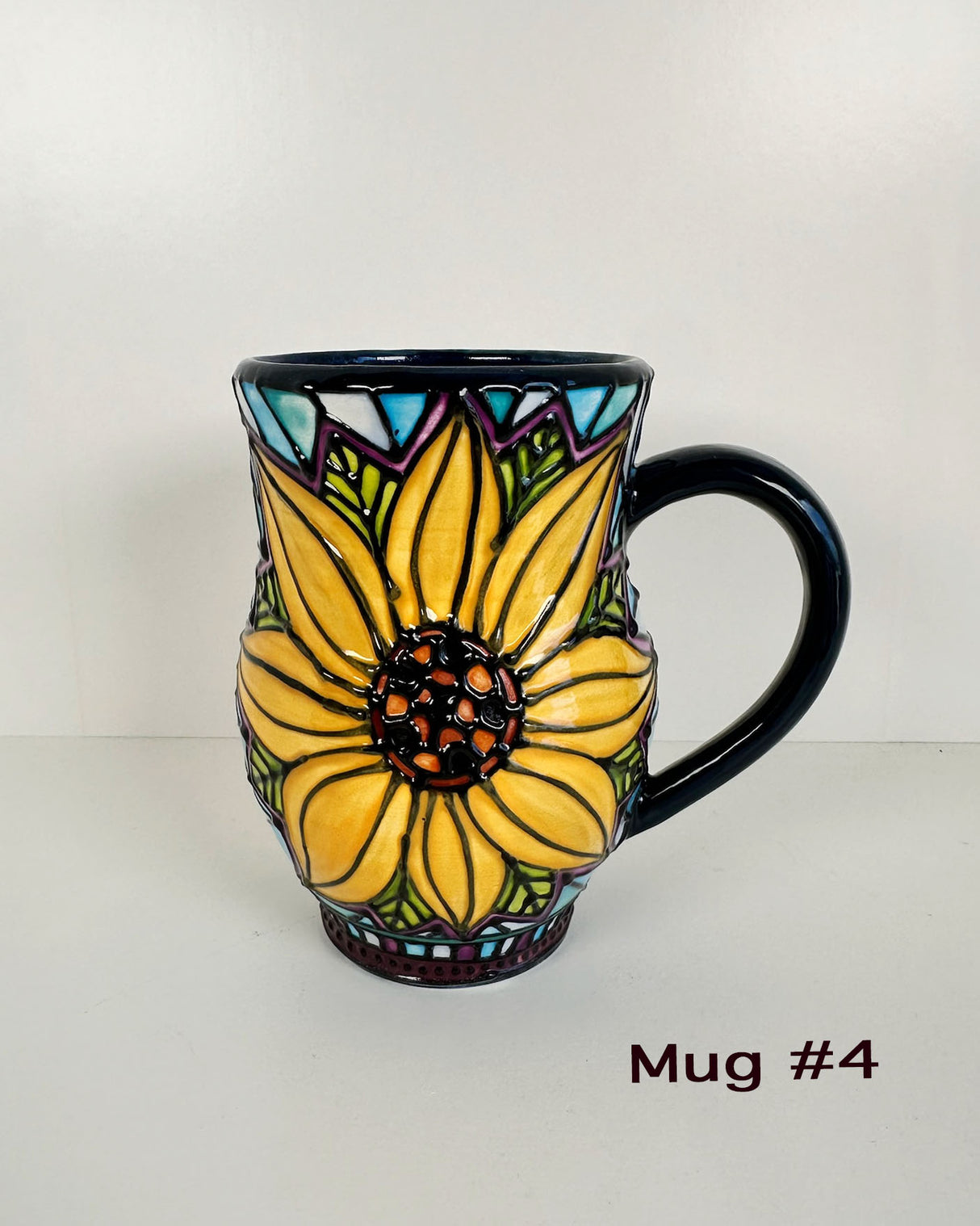 Stained Glass Style Sunflower Mugs- Multiple Options Availble | Once & Future Things