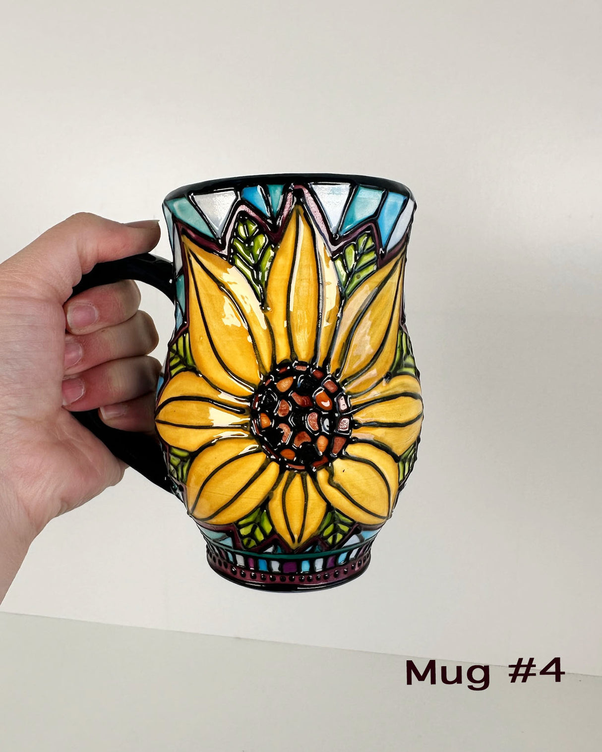 Stained Glass Style Sunflower Mugs- Multiple Options Availble | Once & Future Things