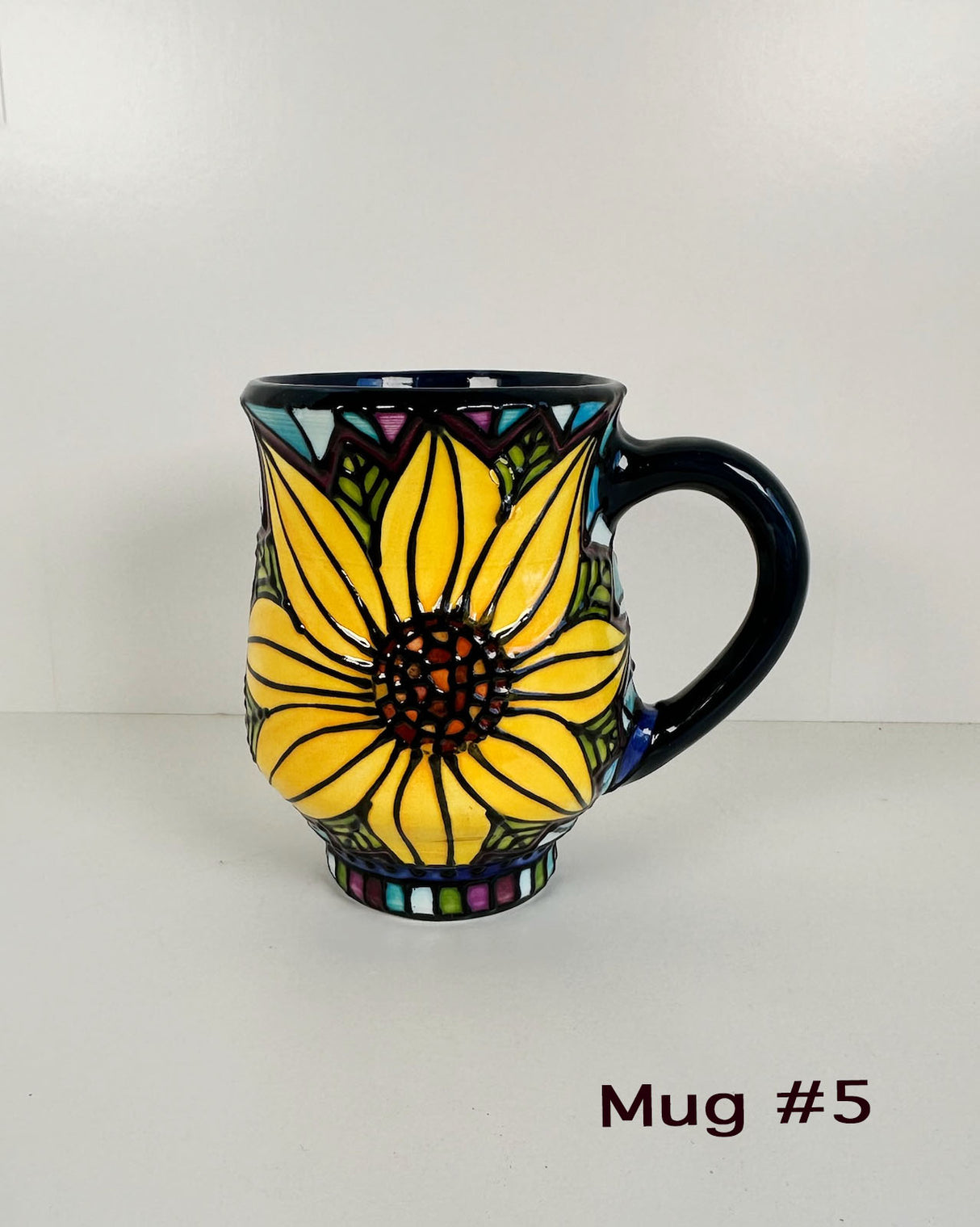 Stained Glass Style Sunflower Mugs- Multiple Options Availble | Once & Future Things