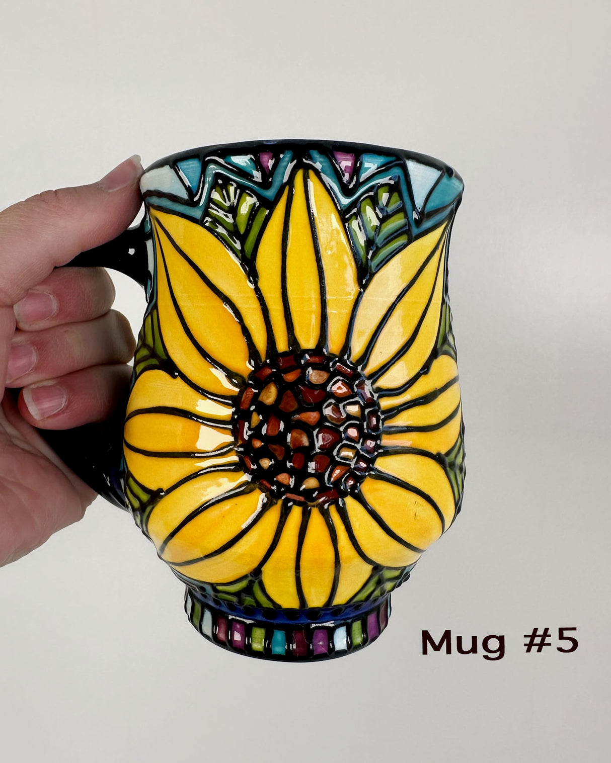 Stained Glass Style Sunflower Mugs- Multiple Options Availble | Once & Future Things