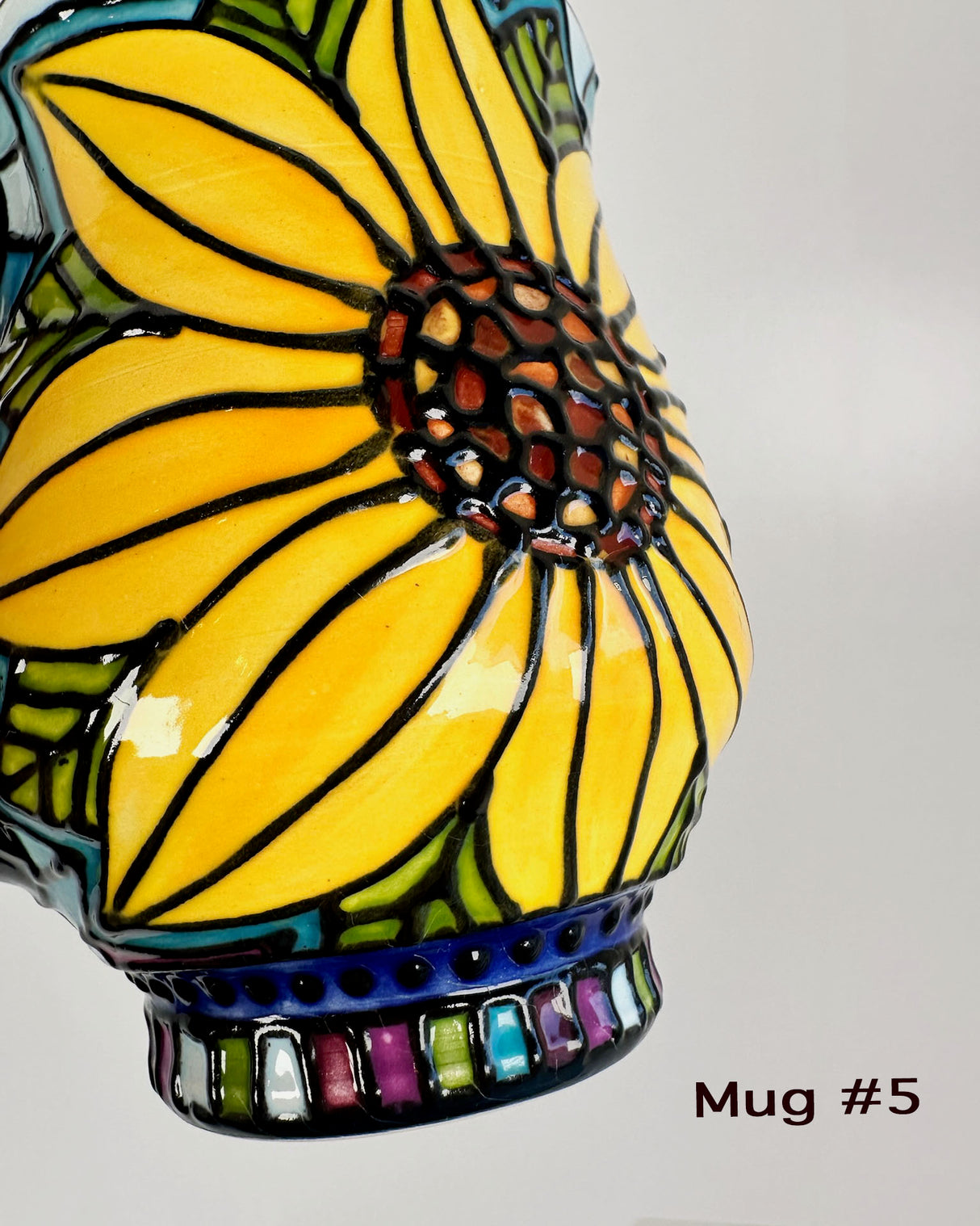 Stained Glass Style Sunflower Mugs- Multiple Options Availble | Once & Future Things