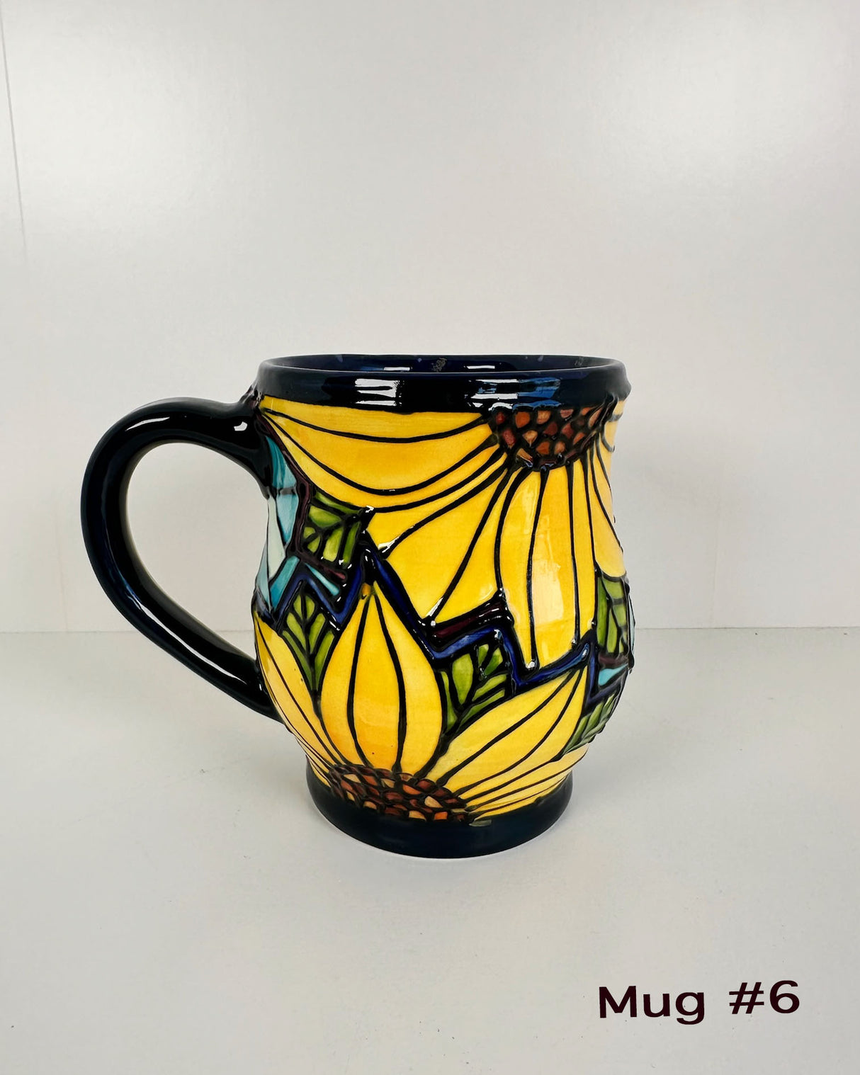 Stained Glass Style Sunflower Mugs- Multiple Options Availble | Once & Future Things