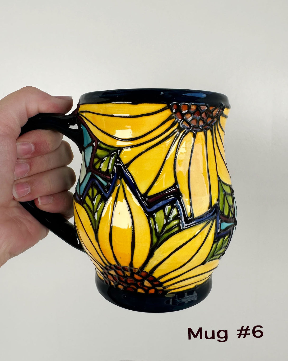 Stained Glass Style Sunflower Mugs- Multiple Options Availble | Once & Future Things