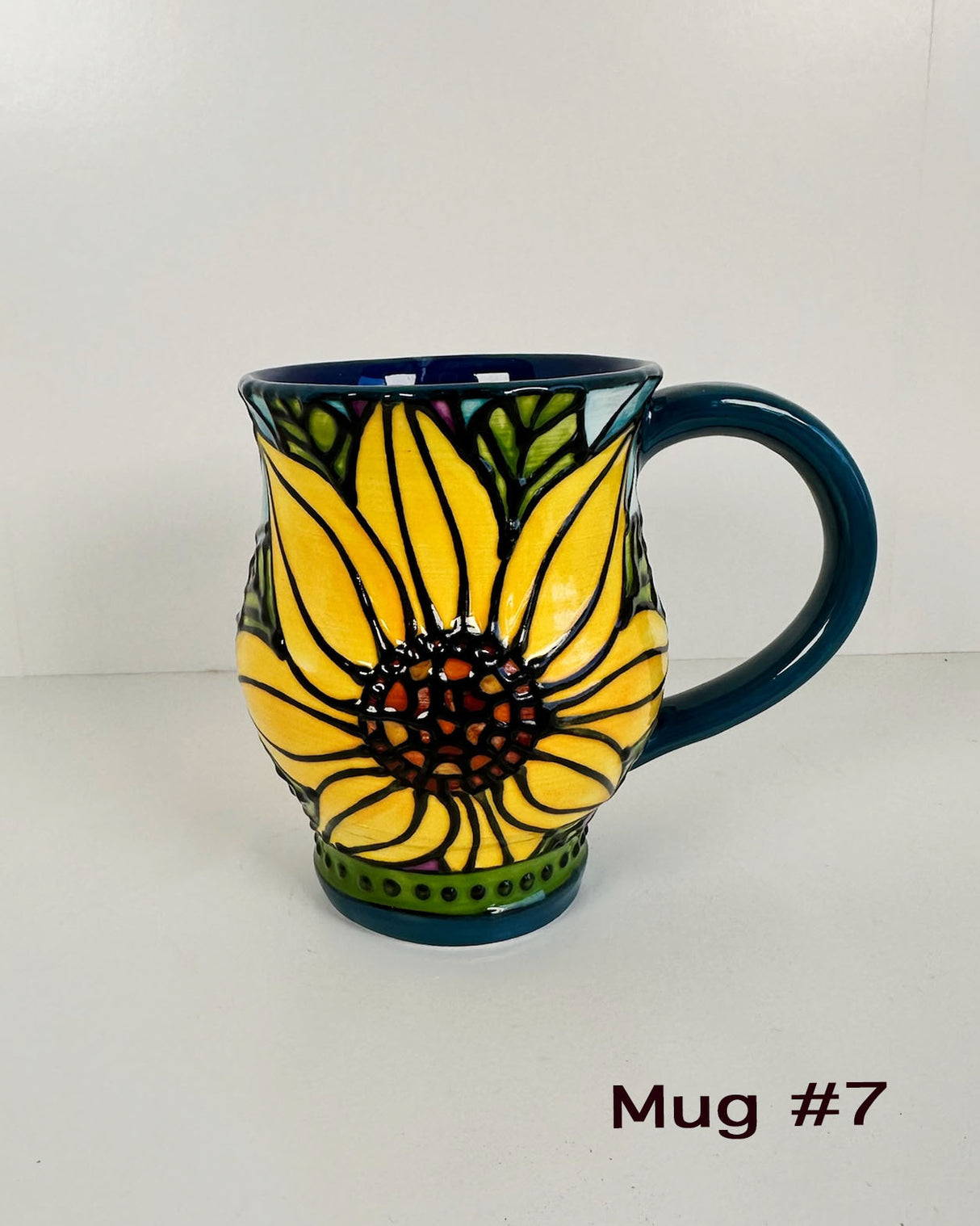 Stained Glass Style Sunflower Mugs- Multiple Options Availble | Once & Future Things