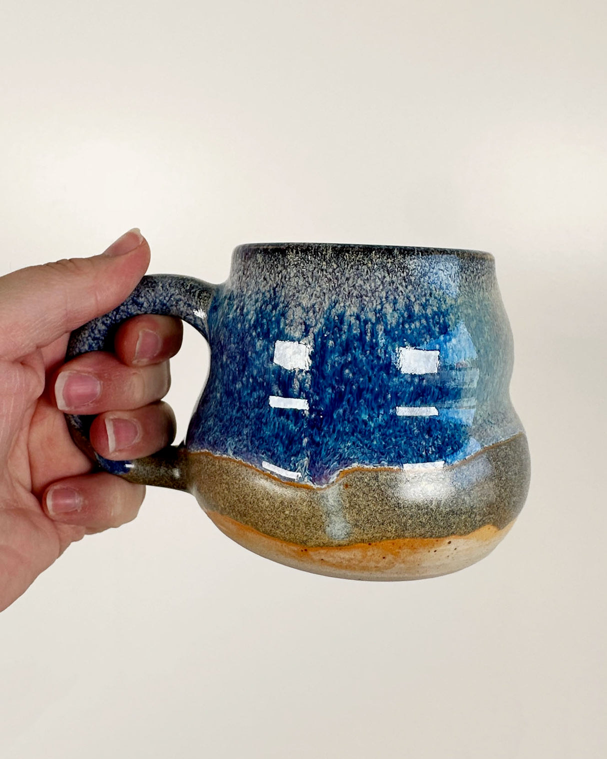 Blue and Tan Stoneware Mug | Katie Brown