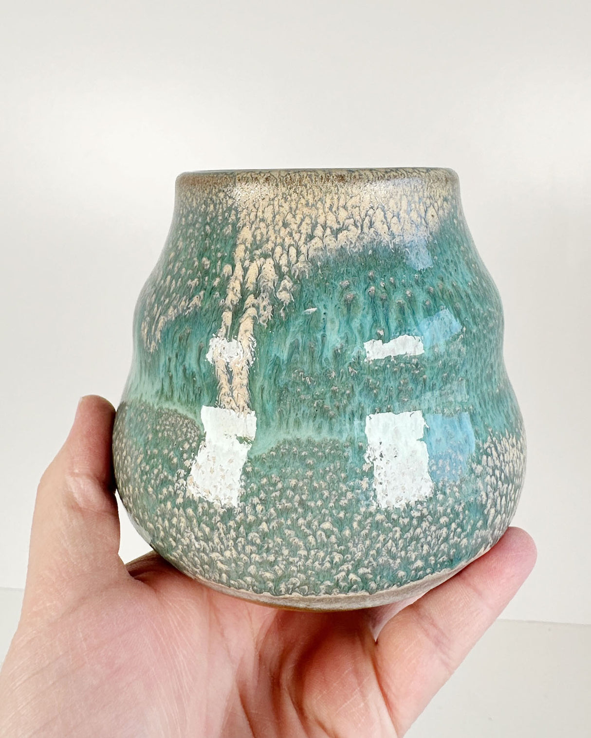 Teal Bubble Stoneware Vase Mug | Katie Brown
