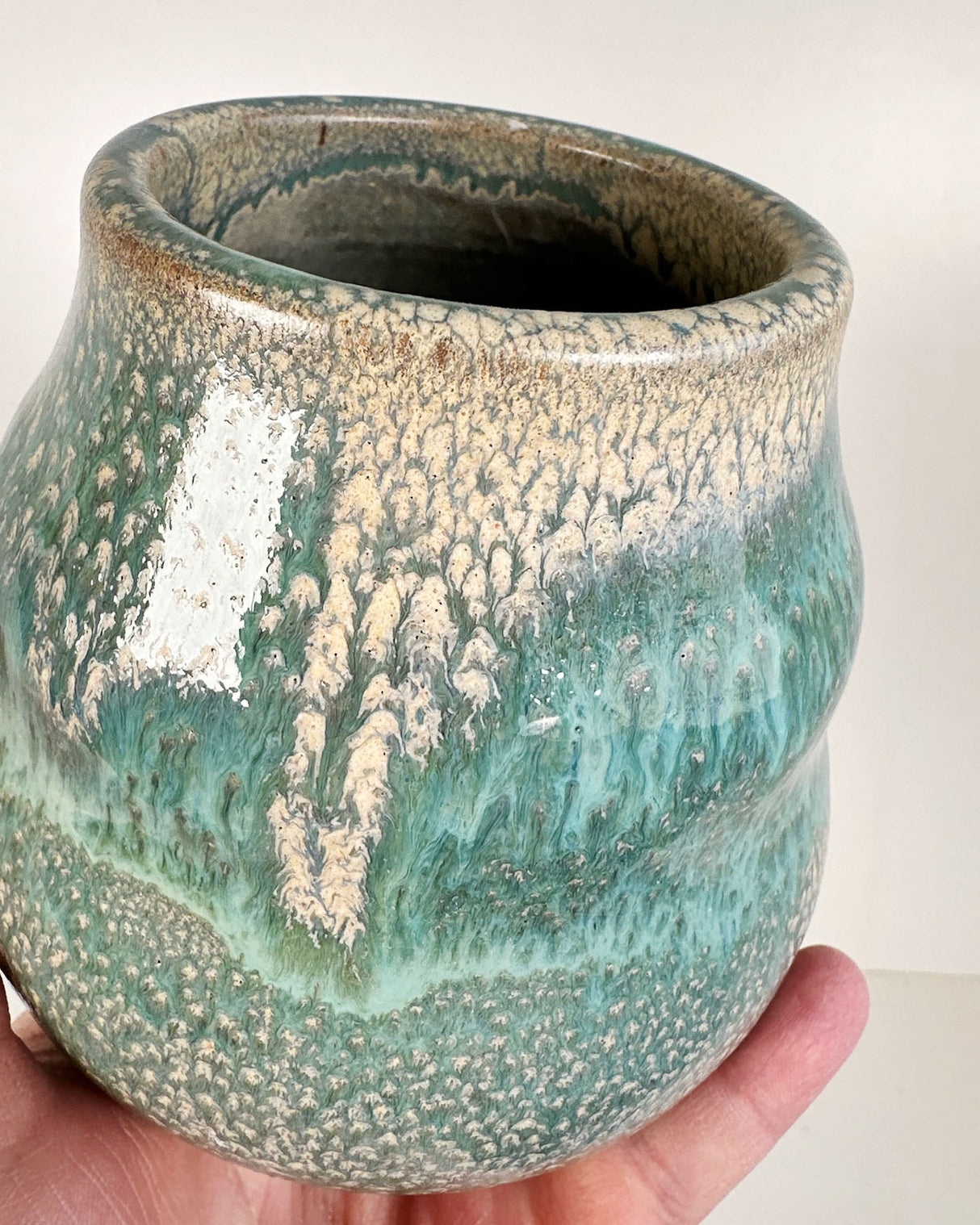 Teal Bubble Stoneware Vase Mug | Katie Brown