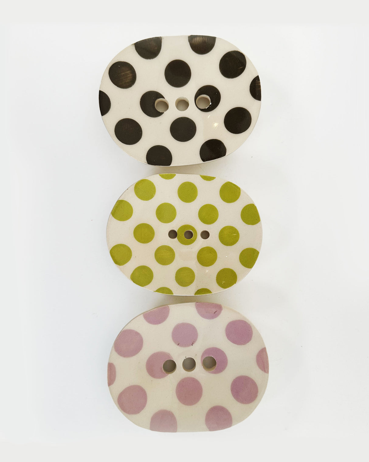 Polka Dot Ceramic Soap Dishes- Oval | Terra Clay Co.