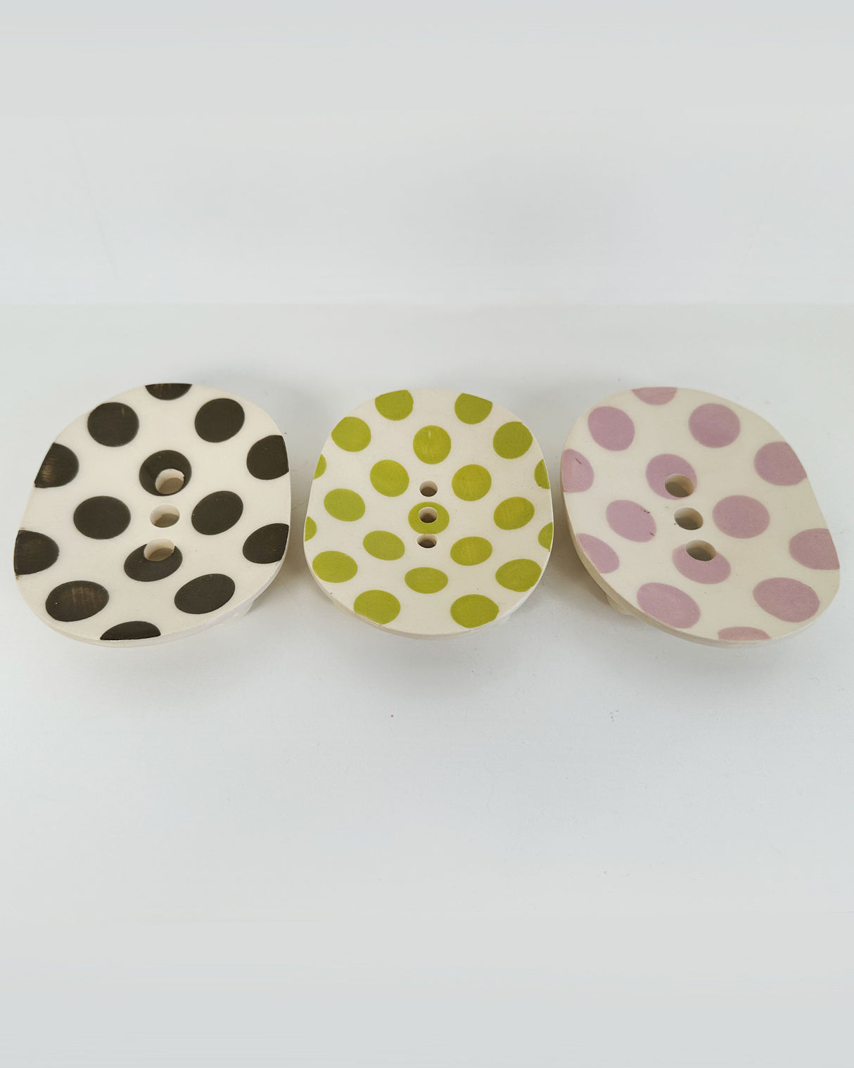 Polka Dot Ceramic Soap Dishes- Oval | Terra Clay Co.