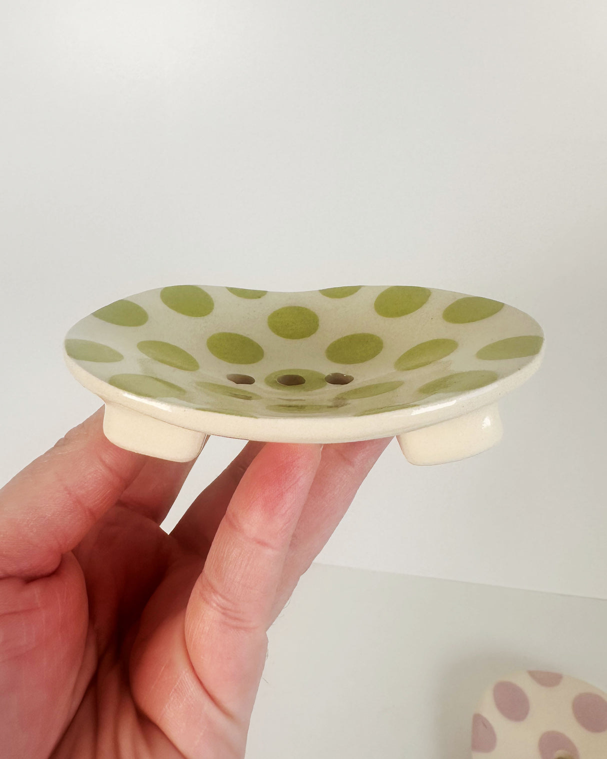 Polka Dot Ceramic Soap Dishes- Oval | Terra Clay Co.