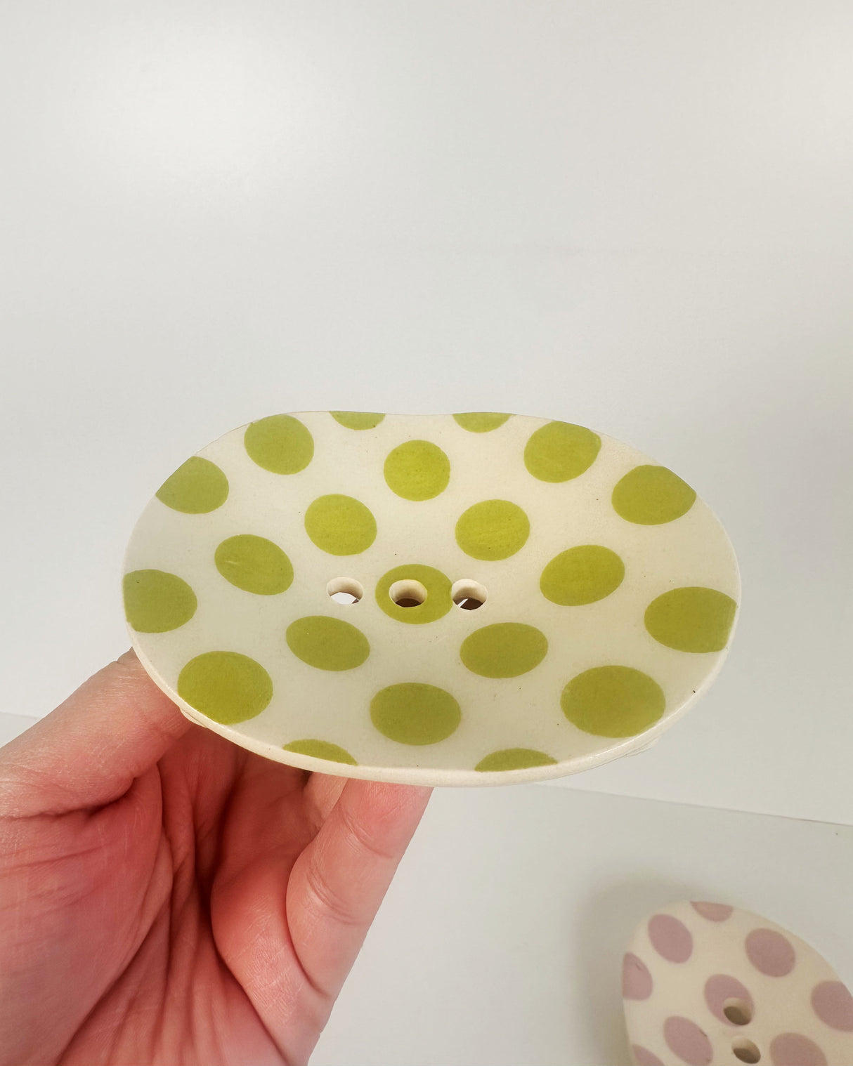 Polka Dot Ceramic Soap Dishes- Oval | Terra Clay Co.