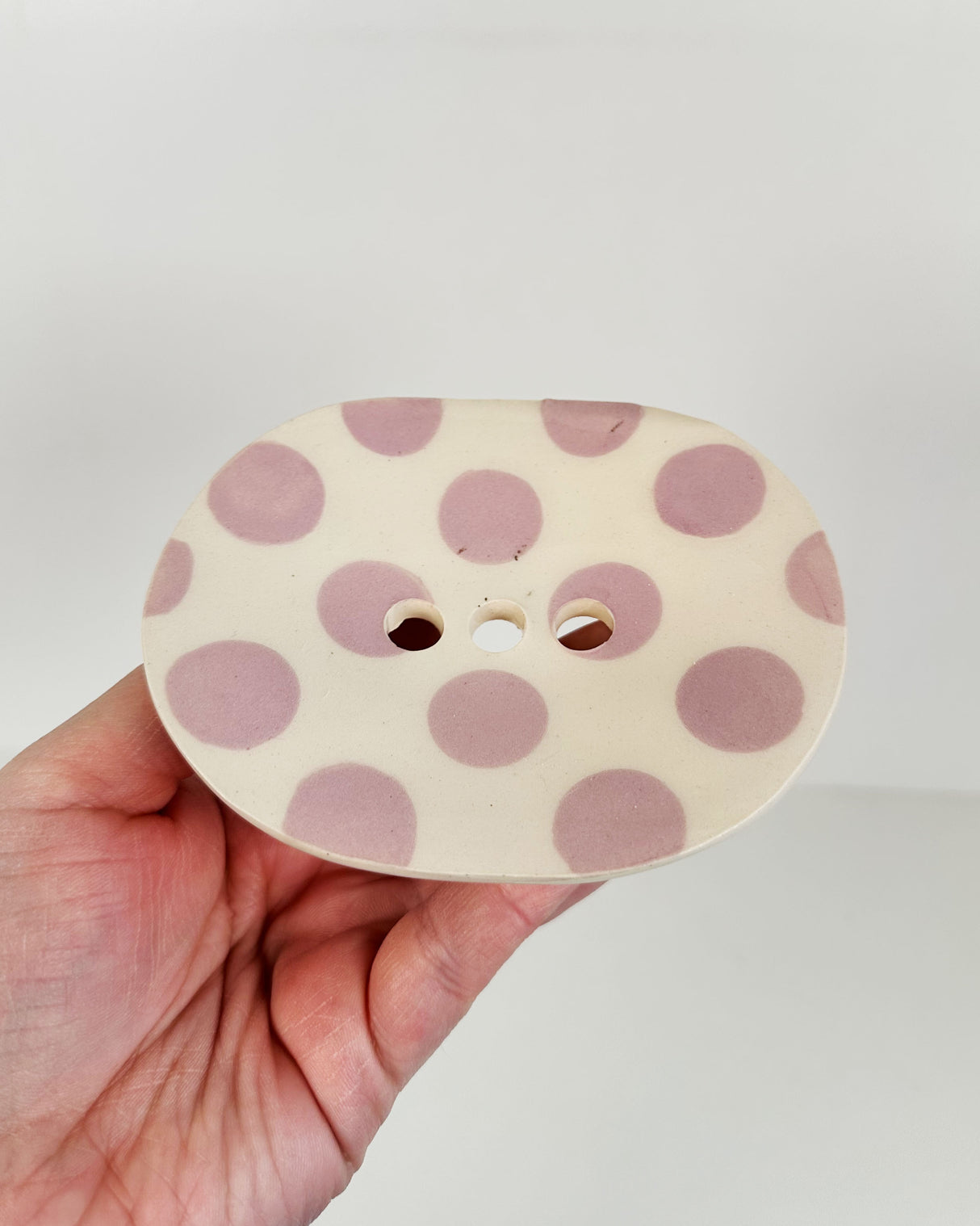Polka Dot Ceramic Soap Dishes- Oval | Terra Clay Co.