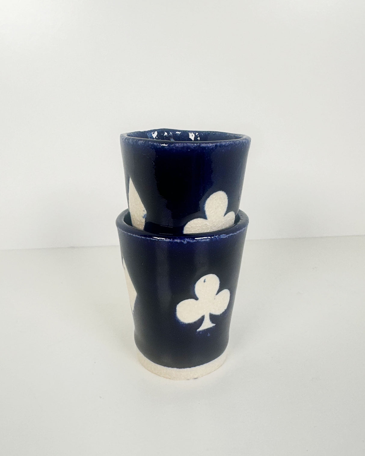 Cobalt Blue Playing Card Suite Mini Tumblers/Shot Glasses | Jessica Walker