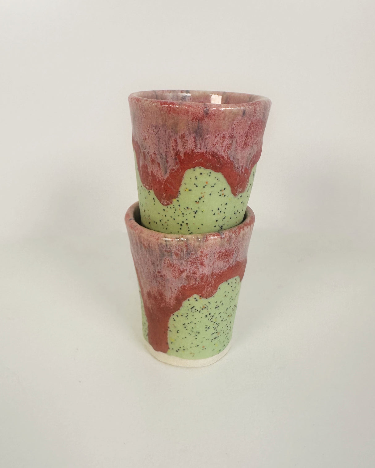 Green Speck and Pink Mini Tumblers/Shot Glasses | Jessica Walker