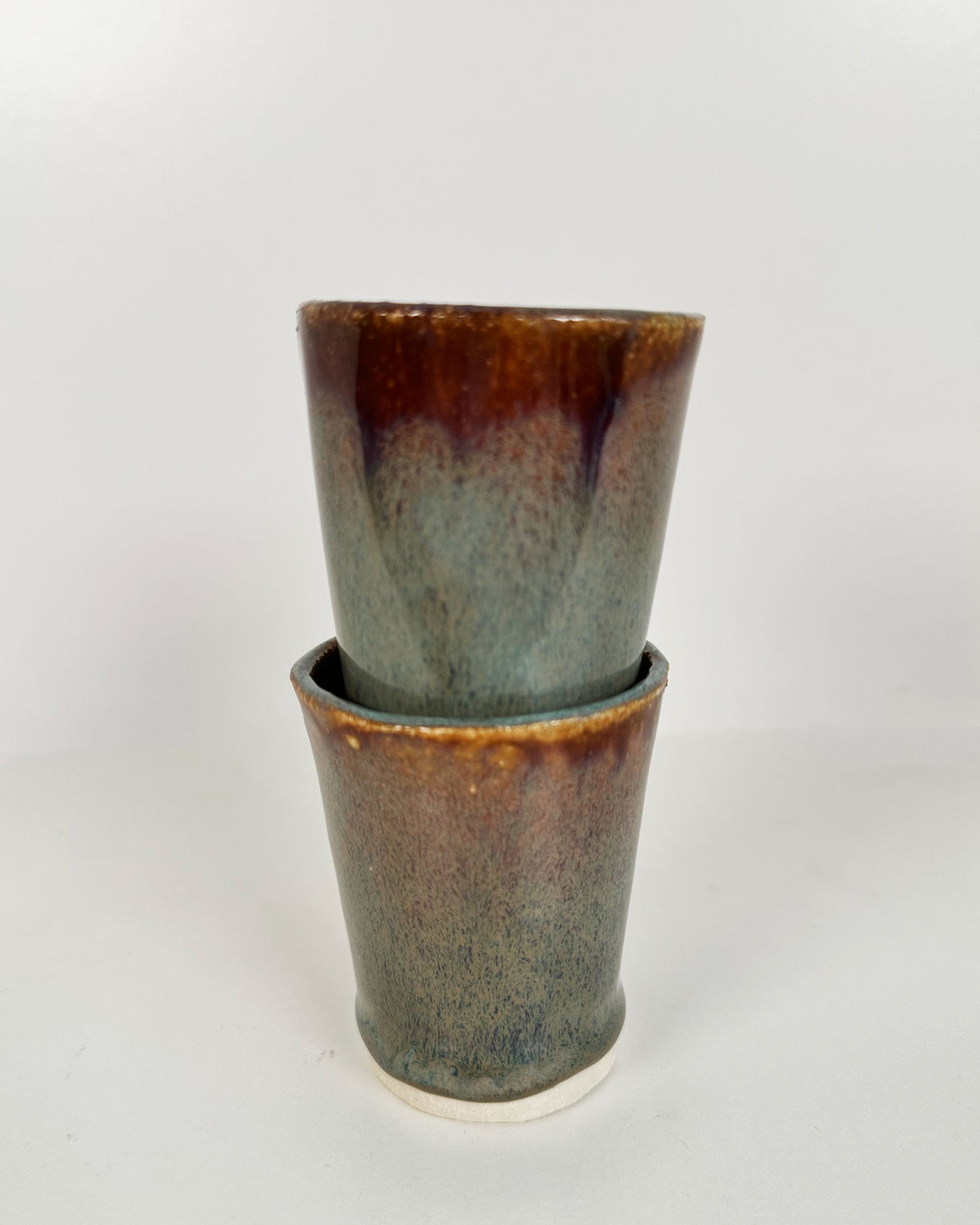 Deep Gray Green and Root Beer Brown Mini Tumblers/Shot Glasses | Jessica Walker
