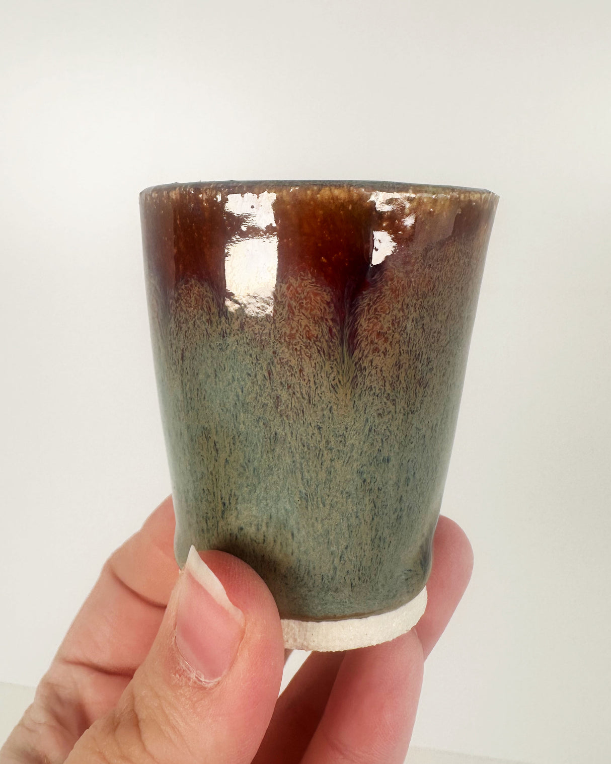 Deep Gray Green and Root Beer Brown Mini Tumblers/Shot Glasses | Jessica Walker