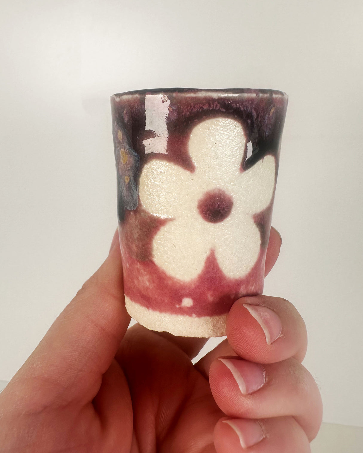 Blueish Black and Pink Floral Mini Tumblers/Shot Glasses | Jessica Walker