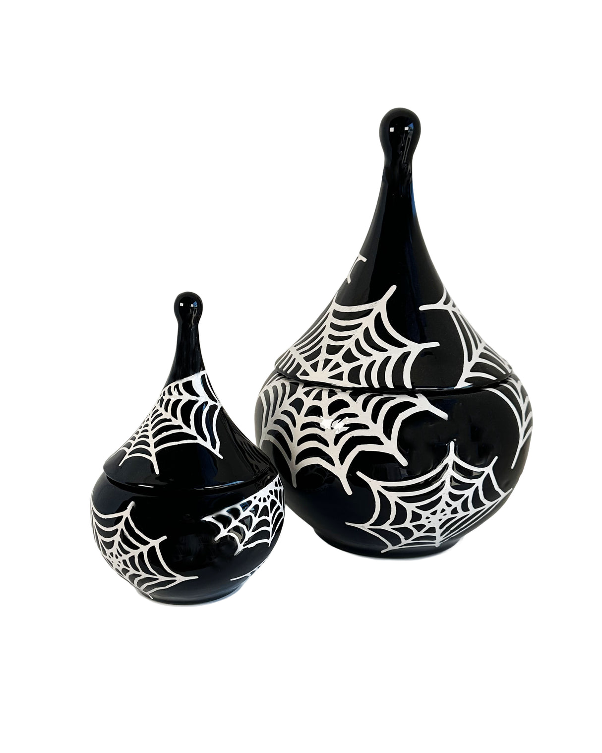 Spiderweb Teardrop Jar in Black