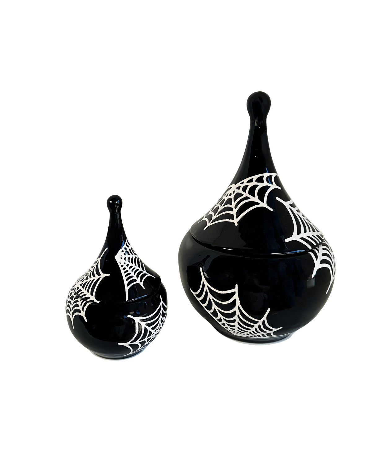 Spiderweb Teardrop Jar in Black