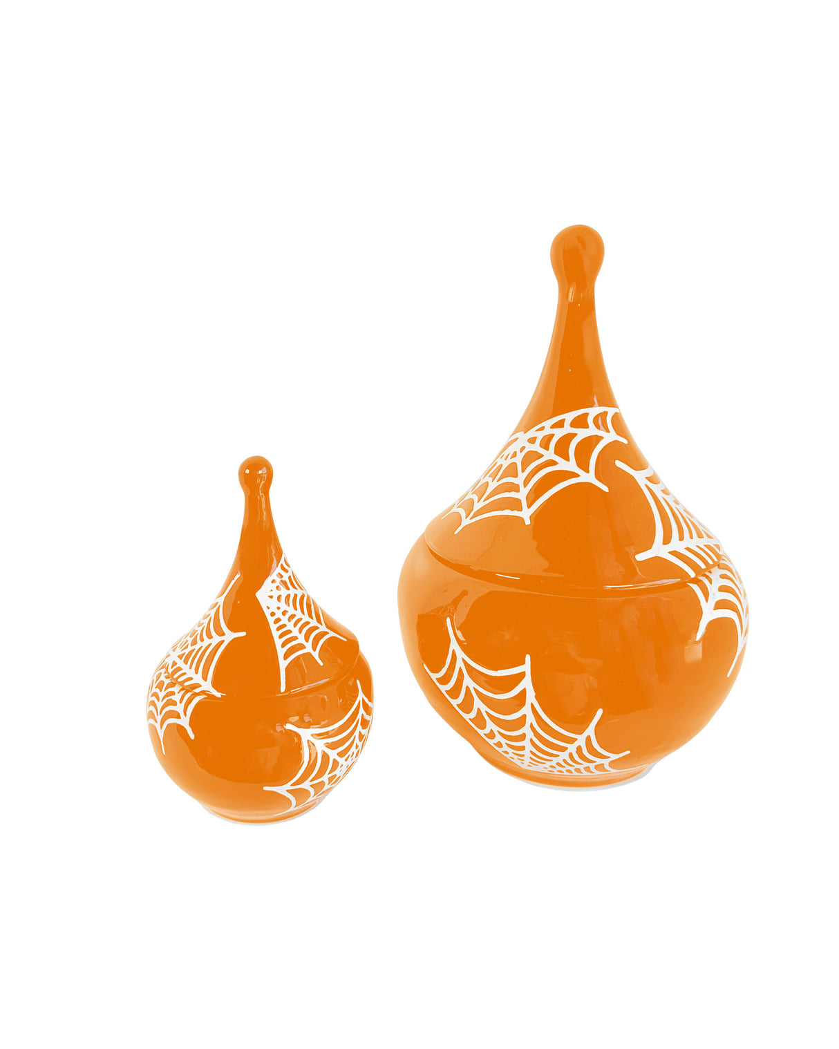 Spiderweb Teardrop Jar in Tiki Orange