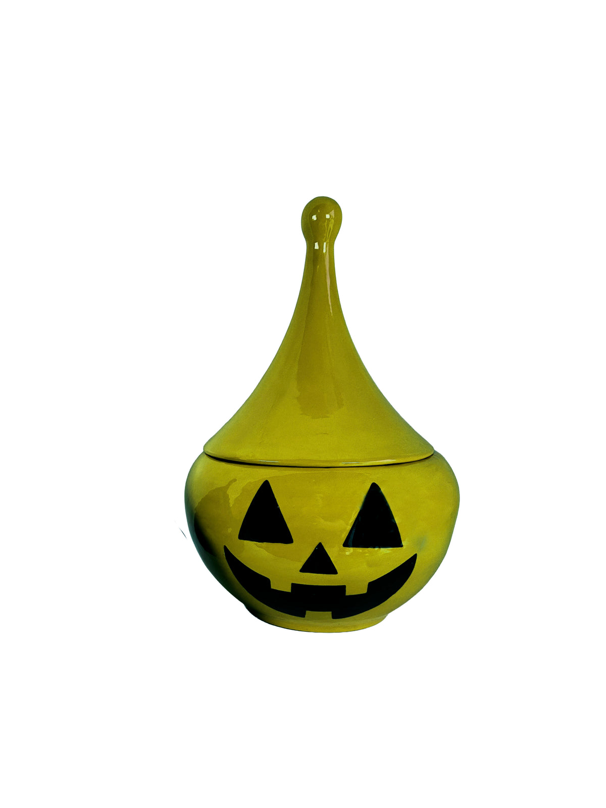 Jack-O'-Lantern Teardrop Jar in Martini Green