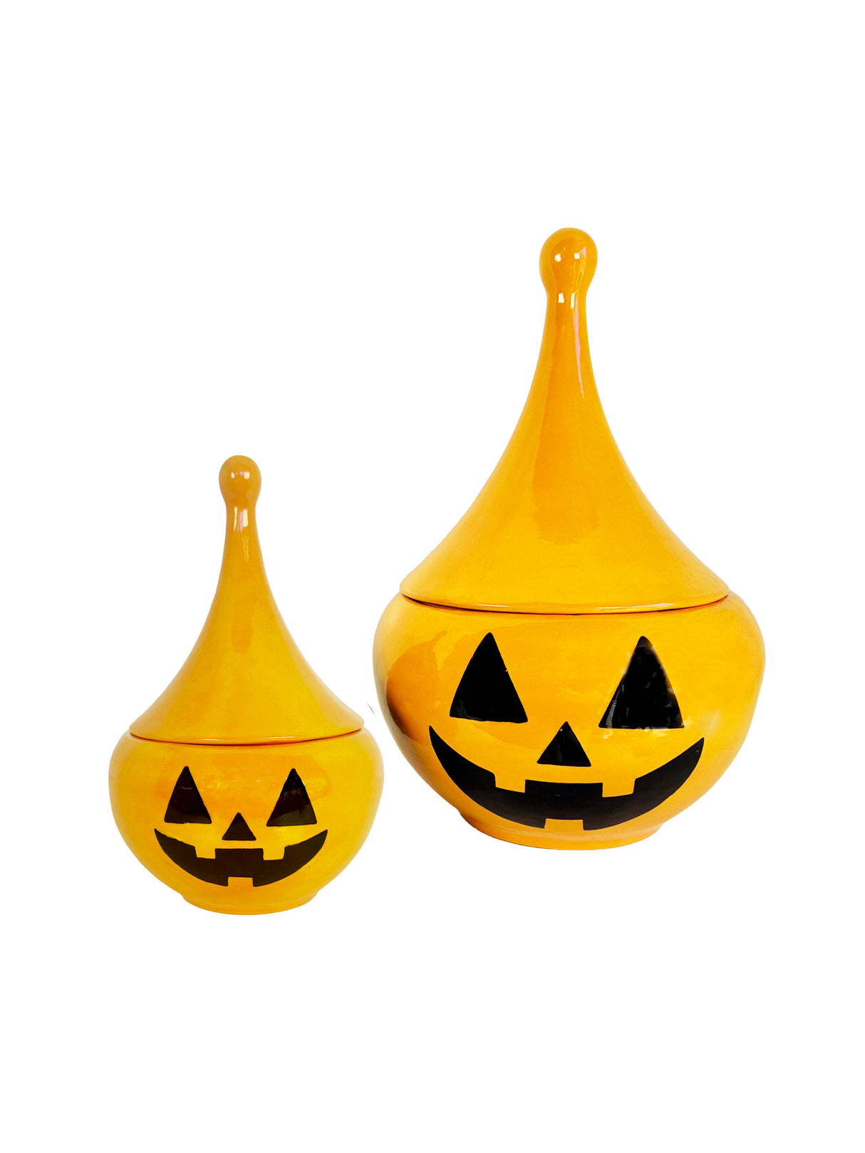 Jack-O'-Lantern Teardrop Jar in Dandy Yellow