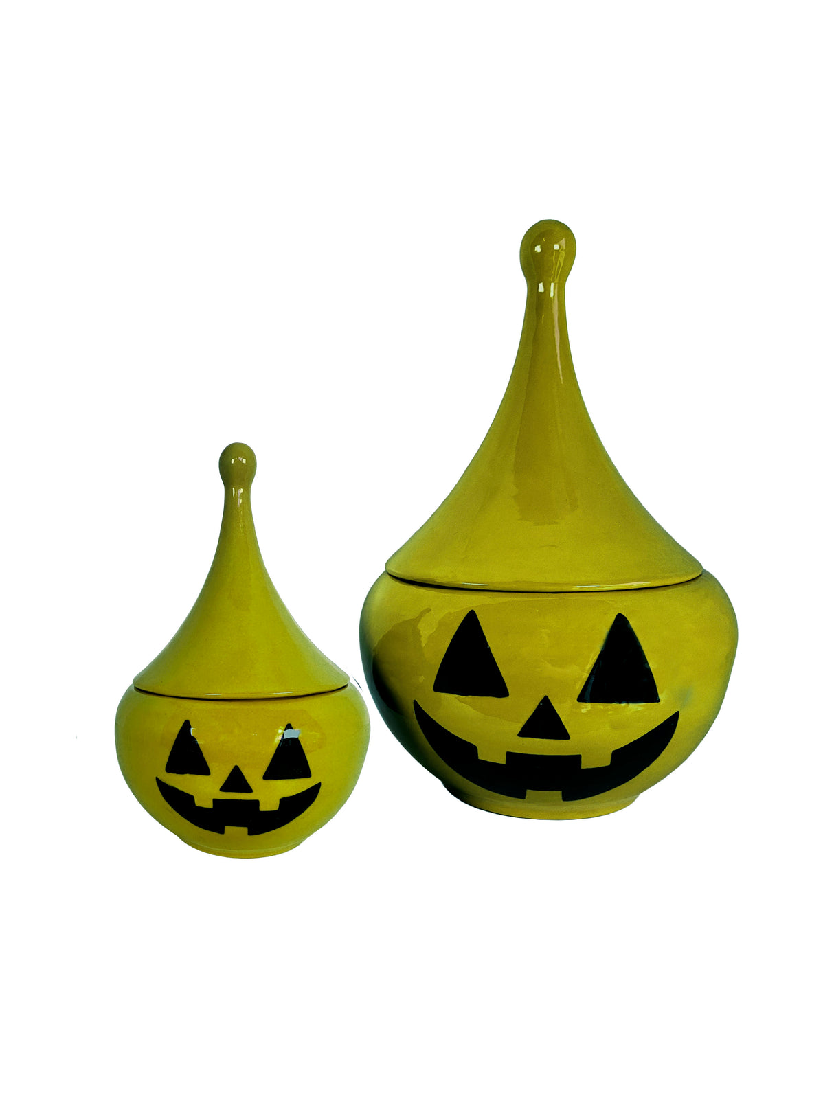 Jack-O'-Lantern Teardrop Jar in Martini Green