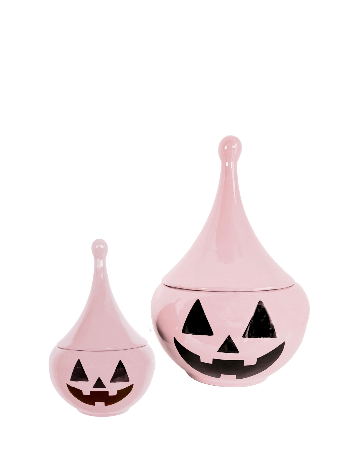 Jack-O'-Lantern Teardrop Jar in Pink Cadillac