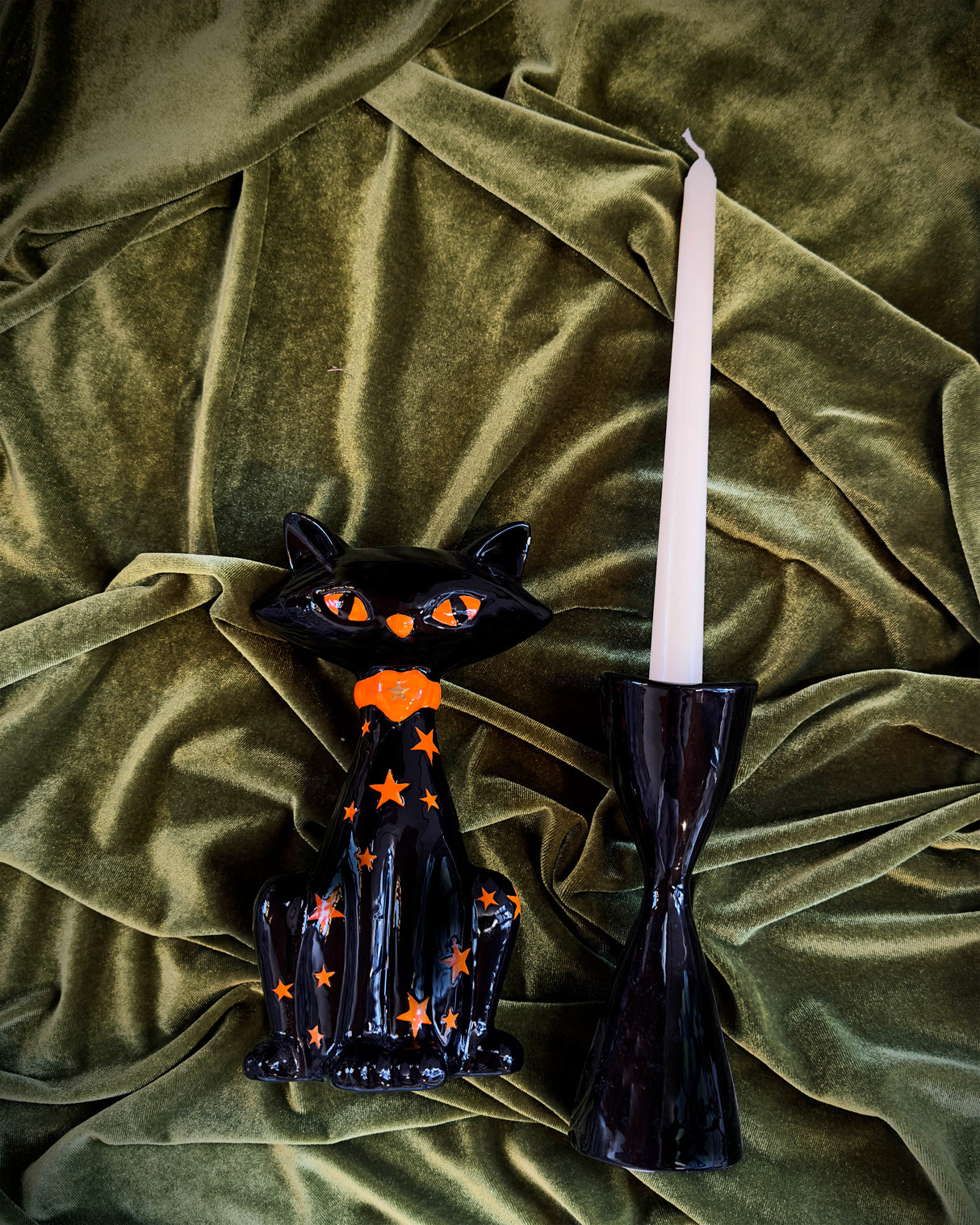Mid Mod Ceramic Halloween Cat