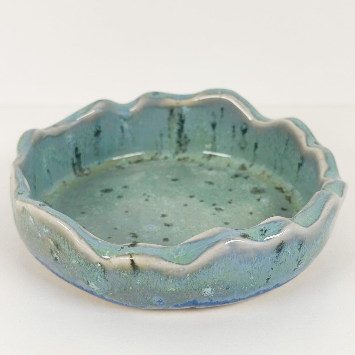 Textured Edge Turquoise Speckled Dish | Katie Brown