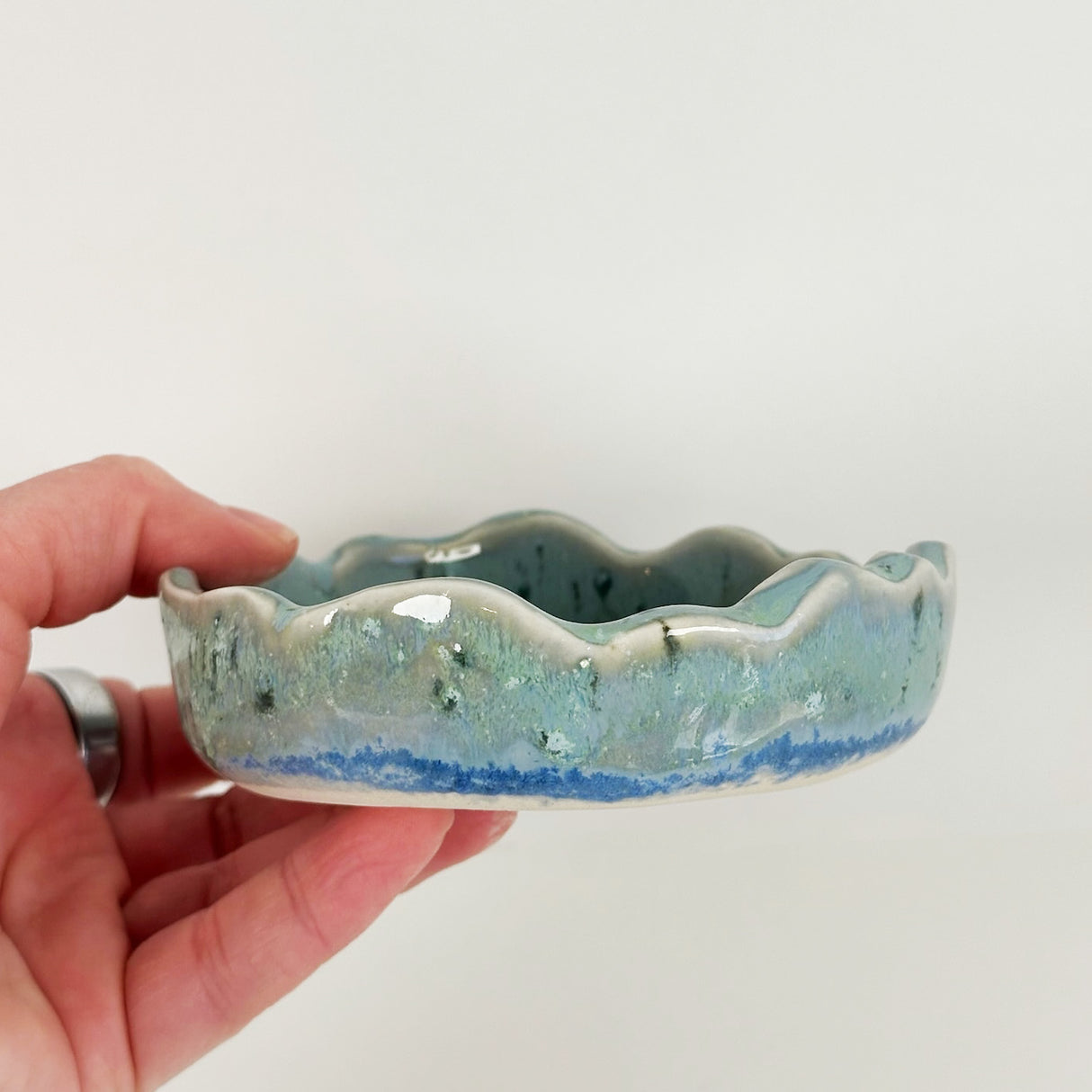 Textured Edge Turquoise Speckled Dish | Katie Brown