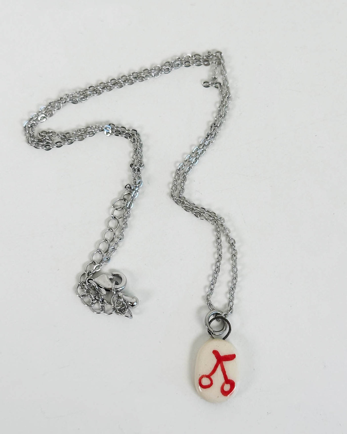 Red Double Cherry Ceramic Charm Necklace | Terra Clay Co.