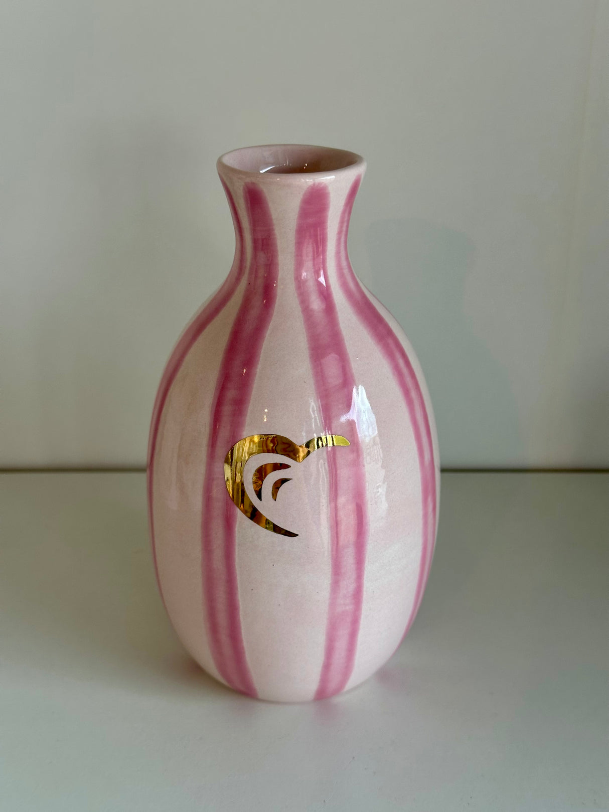 Hearts for Hearing Striped Bud Vase