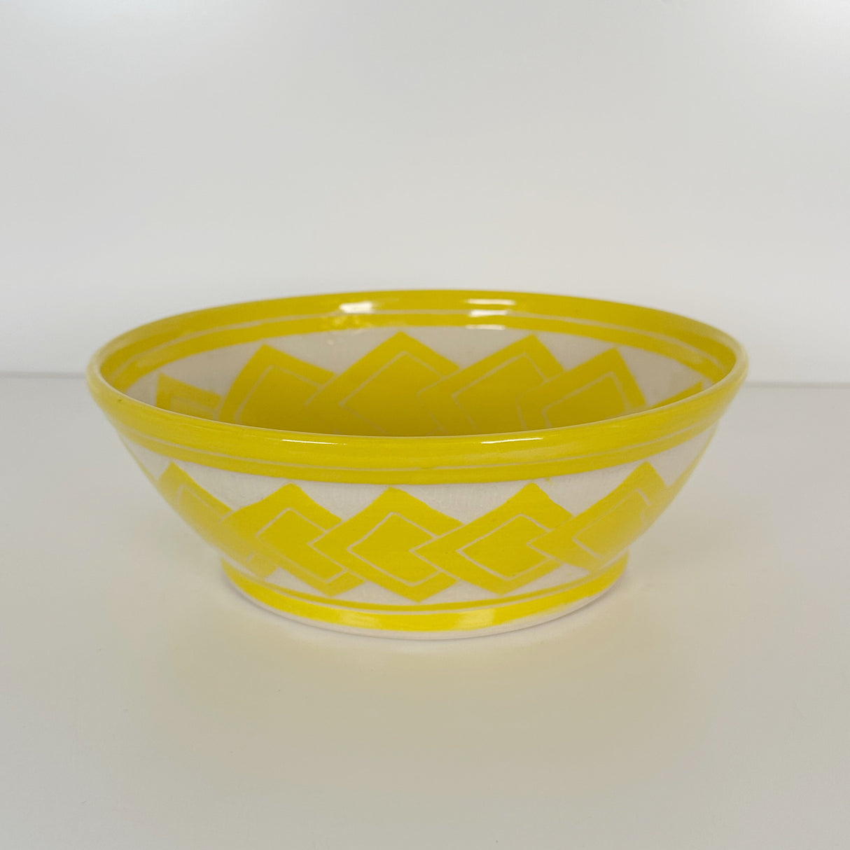 Lemon Yellow Carved Bowl | Cindy Walker Davidson